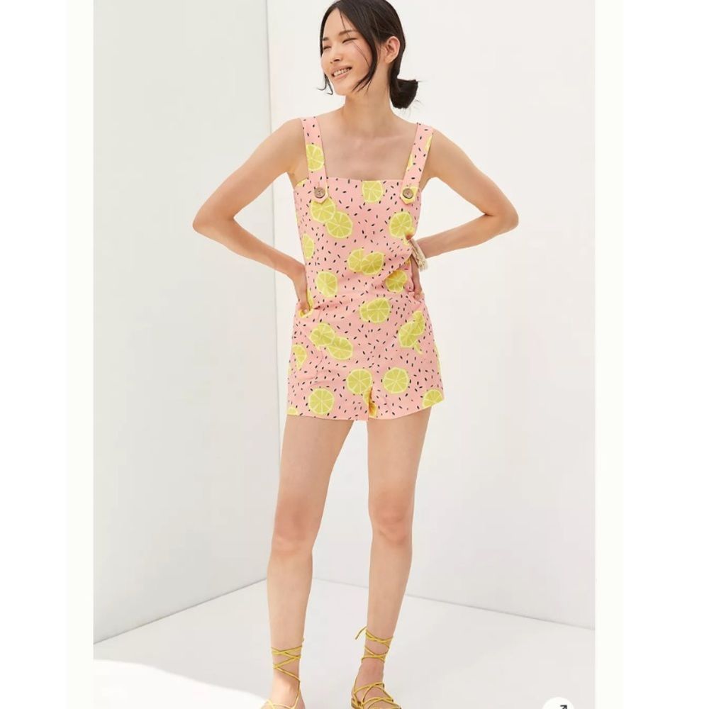 Anthropologie Pink and Yellow Romper